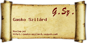 Gasko Szilárd névjegykártya